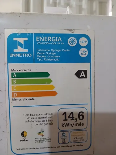 Vendo ar-condicionado usado 7.500 btus