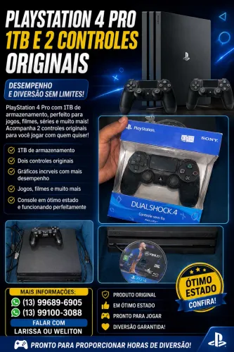 PlayStation 4 pro 1TB e 2 controles