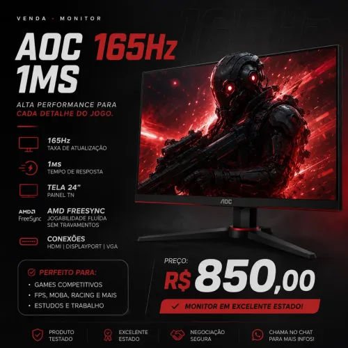 MONITOR AOC 165hz 1ms