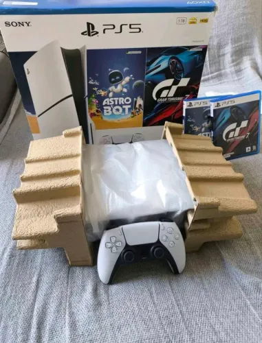 PS5 SLIM DISK 1T C/DOIS JOGOS FÍSICOS