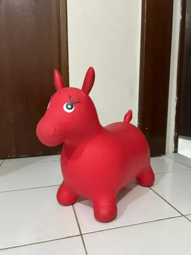 Cavalinho Upa Upa Vermelho Infantil Pula Pula de Borracha
