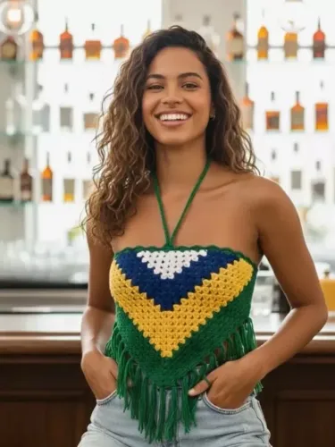 Cropped de crochê 
