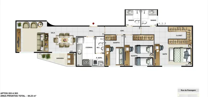Apartamento 3 quartos 90m2 Botafogo 1ª Locação Metro Shopping Praia