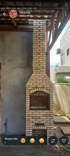Construimos churrasqueira de tijolos aparente