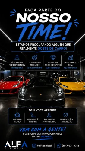 VAGA DE EMPREGO - DETAILER AUTOMOTIVO