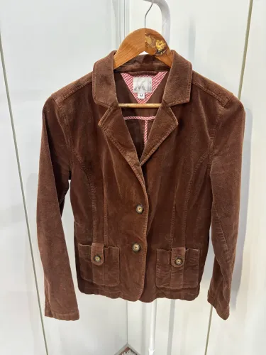 Blazer Feminino Cotelê Veludo Marrom MKI M Botões Diferenciados FRETE GRÁTIS