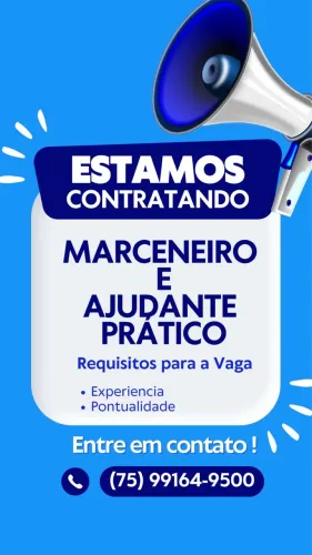 Vagas pra marceneiro e ajudante 