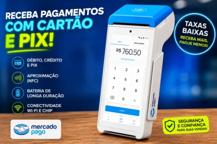 Maquininha Mercado Pago Nova - Pronta para Usar