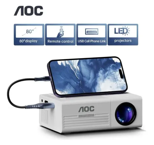 Mini projetor LED AOC Q1<br>