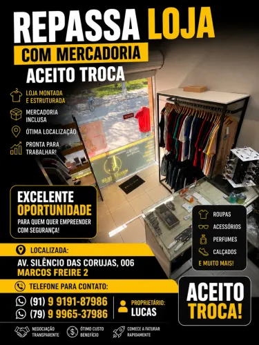Repasso ponto comercial com toda mercadoria