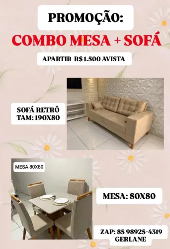 MESA + SOFÁ APARTIR R$ 1.500
