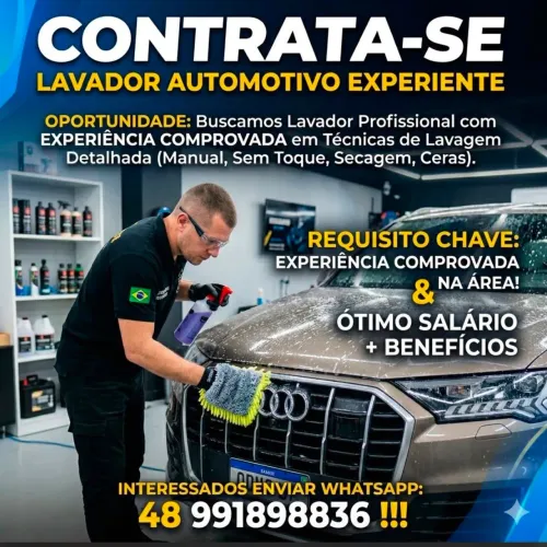 CONTRATA-SE LAVADOR AUTOMOTIVO