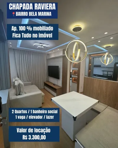 Aluga-se apartamento 2/4 mobiliado Chapada Raviera em Cuiabá MT
