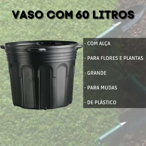 Vaso Para Mudas de Plantas Árvores 60 Litros Com Alça