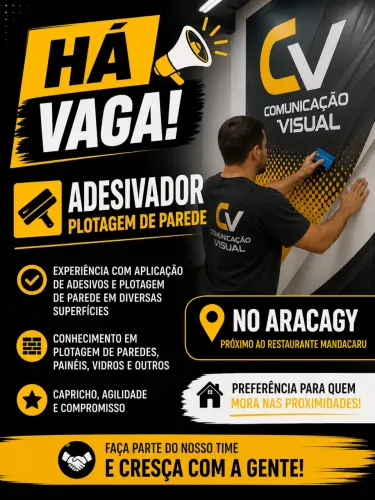 Vaga para Adesivador (Plotagem de Parede) Aracagy