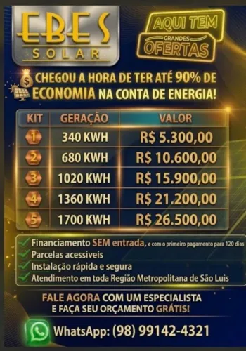 Energia solar com o menor PREÇO DO MARANHÃO