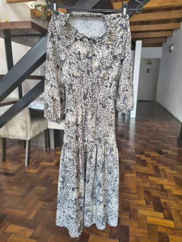 Vestido Longo Manga Longa Tigresa M