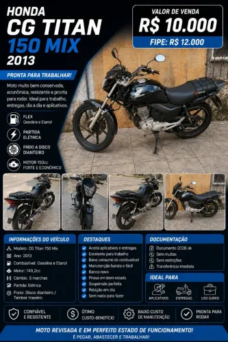 Honda CG Titan 150 Mix 2013 - R$ 10.000