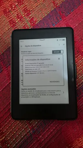 Kindle Paperwhite 7ª Geração - Ótimo Estado + Capa