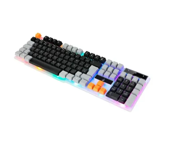 Teclado Gamer Semi-Mecânico Rise Mode G1, Rainbow, USB, Preto e Cinza -Loja Fs