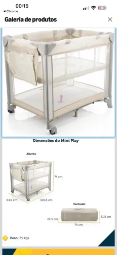 Vendo Berço Portátil safety bege