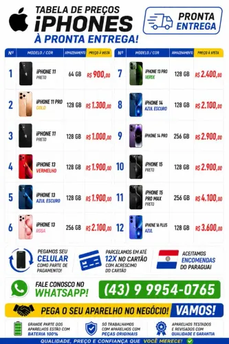 Celulares iPhone semi novos com garantia