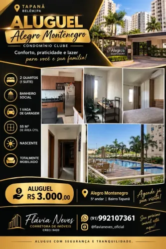 Imóvel para aluguel possui 55 metros quadrados com 2 quartos em Tapanã (Icoaraci) - Belém
