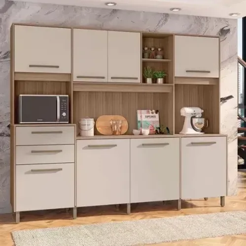 Armario de cozinha com pés - 2,40 m - Entrega e montagem GRÁTIS