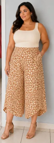 Calça pantalona pantacourt