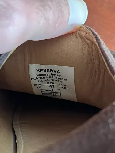 Sapato Reserva Masculino em Couro/Camurça Marrom ? Tam. 40