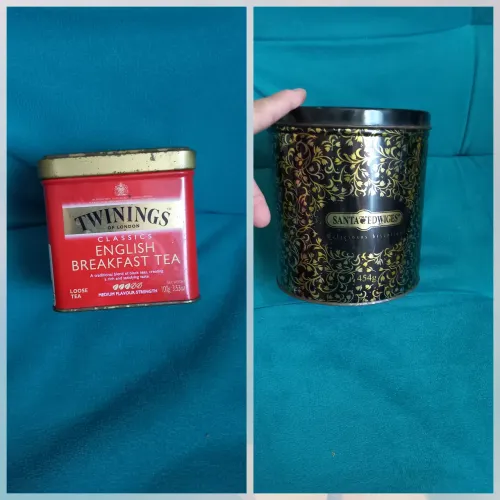 Latas Vintage de Chá English  e Biscoito Santa Edwerges