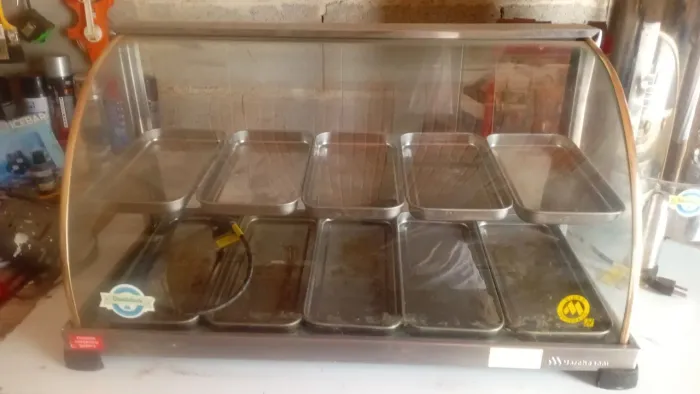 Estufa de salgados dupla 10 bandejas expositor elétrico inox Marchesoni