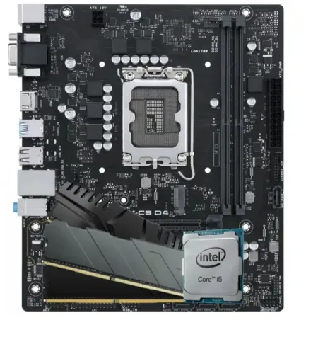 Kit Upgrade, Intel Core i5 14400 + Placa Mãe H610 + Memória DDR4 16GB + Placa de Vídeo