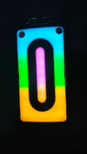 Caixa Som Bluetooth  LED RGB com microfone 