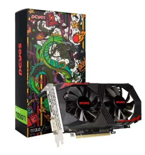 (2) Placa De Vídeo Pcyes Nvidia Geforce Gtx 1050 Ti, 4 GB Gddr5, 128bits, Dual Fan, Graffi