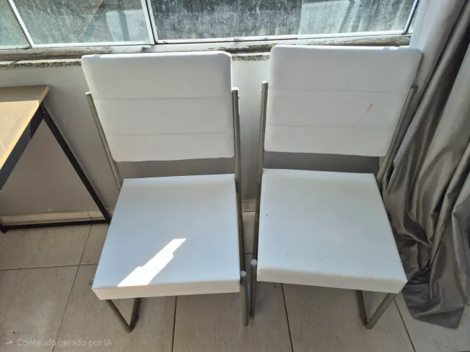 conjunto 2 cadeiras turbo prata napa branca carraro.<br>