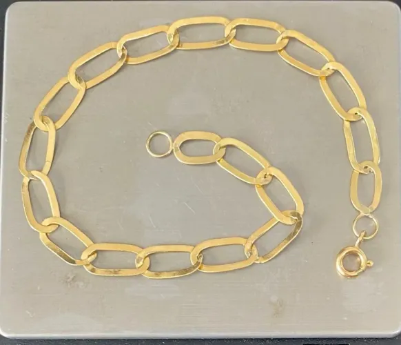 Pulseira laminada ouro
