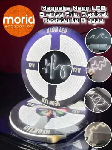 Mangueira de Led Neon Branco Frio 5 Metros Resistente a Água