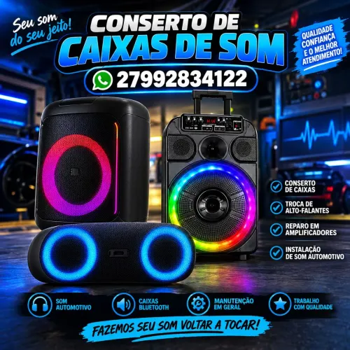 CONSERTO DE CAIXA DE SOM PORTÁTIL E RESIDÊNCIA