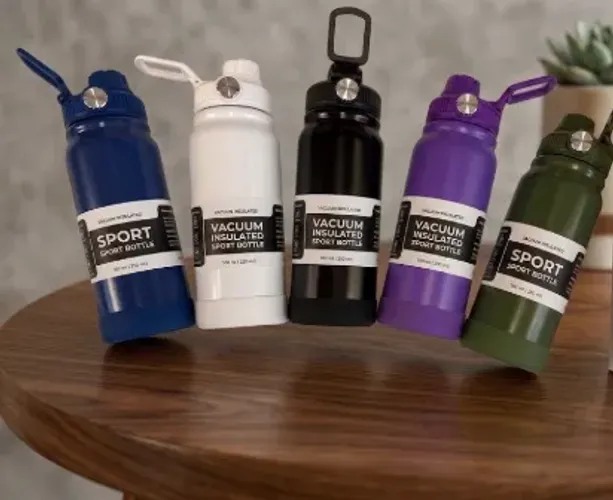 GARRAFAS TÉRMICAS INOX PREMIUM - Esportivas Vácuo (Cores)