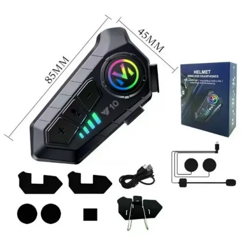 Fone de Ouvido Bluetooth Sem Fio para Capacete com Microfone