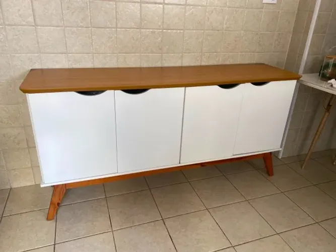 Buffet Prism 4 Pt Branco E Cinamomo