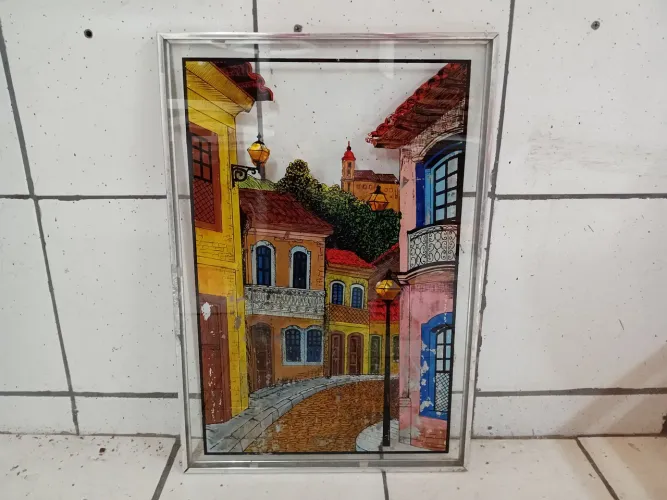 Quadro Pintura com Moldura de Alumínio