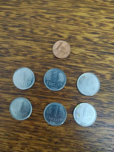 Conjunto de 7 Moedas de 1 Centavo