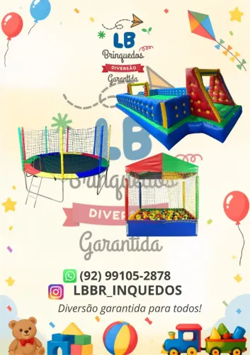 Locação de futebol de sabão, pula-pula e casinha de bolinha