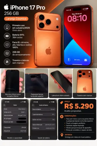 Vendo IPhone 17 Pro - R$5.290,00