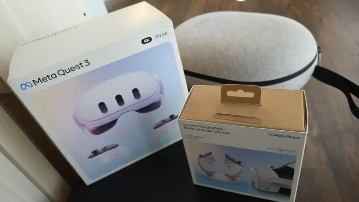 Meta Quest 3 - 512G com carregador dock e bolsa de proteção