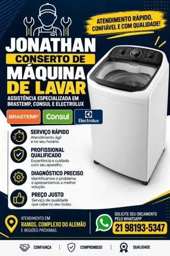 Conserto de Máquina de Lavar em Ramos e Região