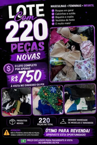 Lote de roupas novas fechado