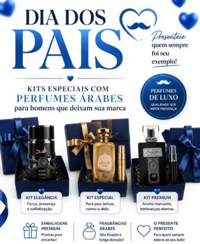 Presente perfume árabe masculino dia dos pais